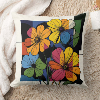 Elegante abstrakte Blumen Kissen
