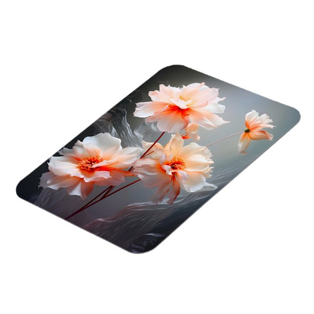 Elegante abstrakte Blush-Blume Nebeliger Fluss Magnet (Linke Seite)