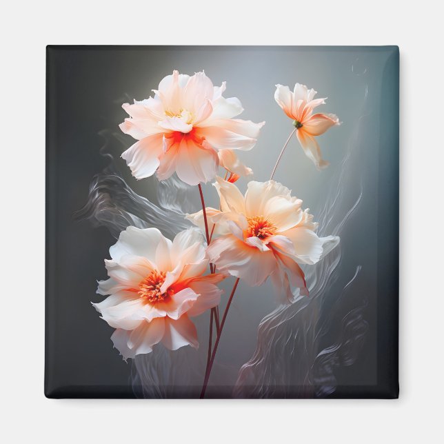 Elegante abstrakte Blush-Blume Nebelströmung Magnet (Vorne)