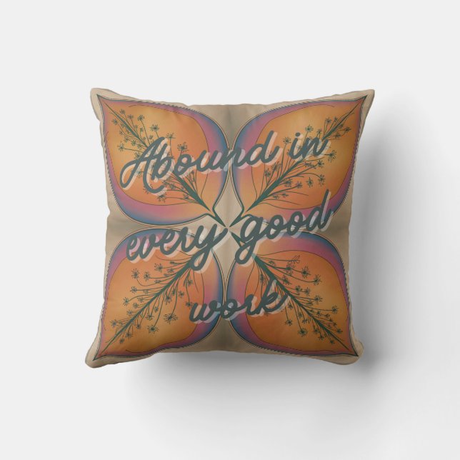 Elegante Abstrakte Blüte 2 Cor 9:8 Rückenkissen Kissen (Rückseite)