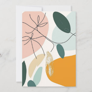 Elegante Abstrakte botanische Grußkarte Dankeskarte