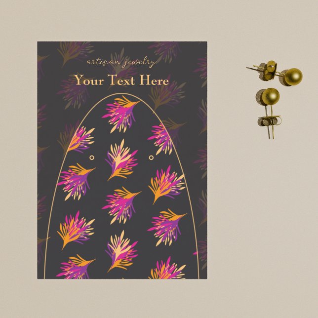 Elegante Abstrakte Ferns Custom Jewelry Display Ca Visitenkarte (Von Creator hochgeladen)