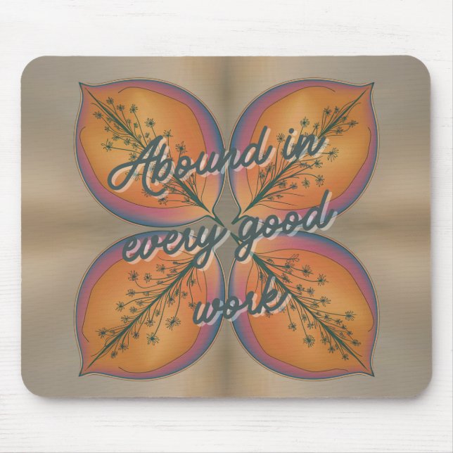 Elegante Abstrakte Flora 2 Korinthians 9:8 Mousepad (Vorne)