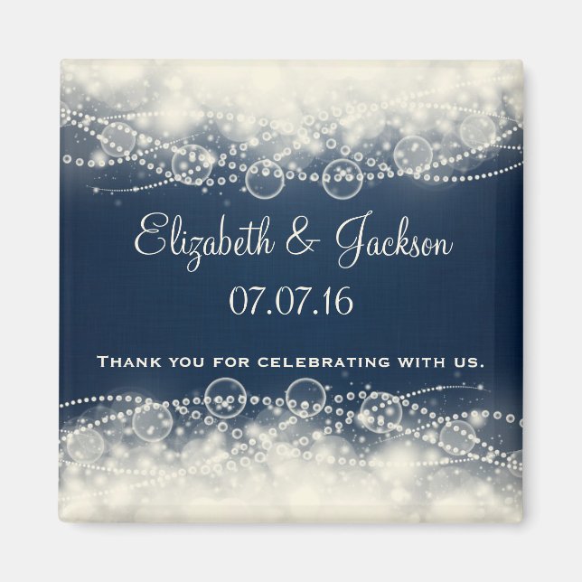Elegante Abstrakte Gastgeschenk Hochzeit Magnet (Vorne)
