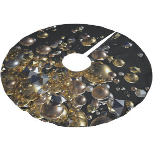 Elegante Abstrakte Geometrie Explosion - Gold und Polyester Weihnachtsbaumdecke