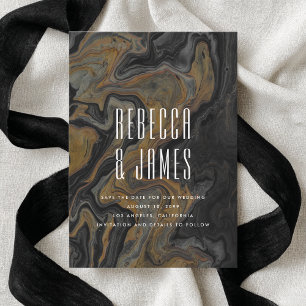 Elegante Abstrakte Goldmedaille Save The Date