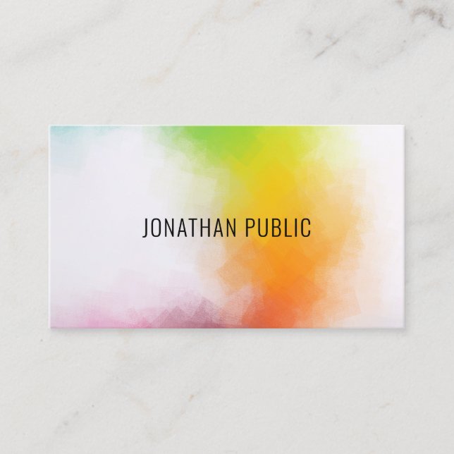 Elegante Abstrakte Kunst Moderne farbenfrohe Vorla Visitenkarte (Vorderseite)