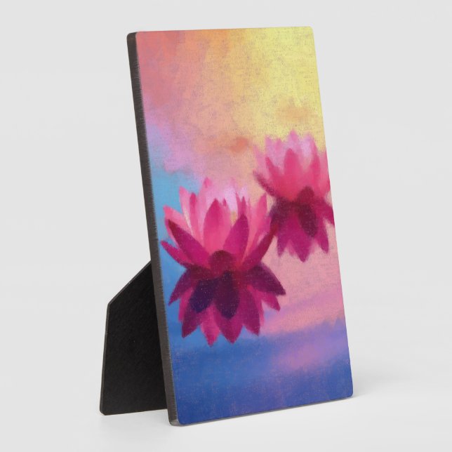 Elegante Abstrakte Lotus-Blume Fotoplatte (Seite)