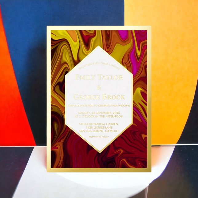 Elegante Abstrakte Malerei Kunst, Dichtung und Mus Folieneinladung (Von Creator hochgeladen)