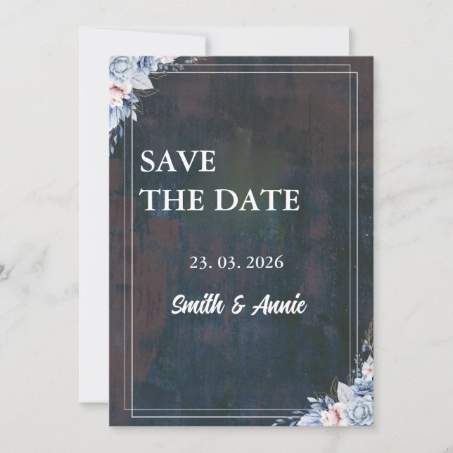 Elegante Abstrakte Malerkarte Save the Date - Wat (Vorderseite)