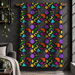 Elegante abstrakte Neon-Formen 90er Decke Deko Sherpadecke