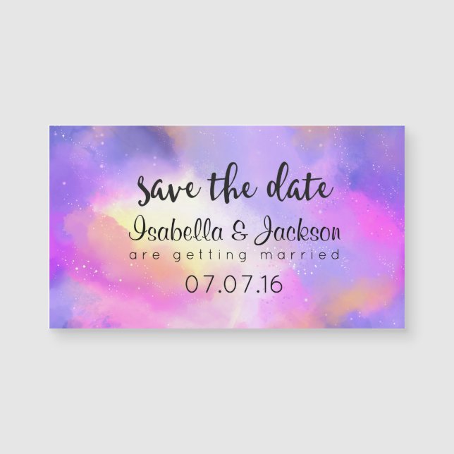 Elegante Abstrakte Pastelfarben Save the Date Magnetkarte (Vorderseite)