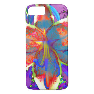 Elegante abstrakte Retroblau-Blume iPhone 8/7 Hülle
