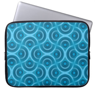 Elegante abstrakte Ripple nahtlos Vintag-blau Rüc Laptopschutzhülle
