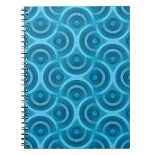 Elegante abstrakte Ripple nahtlos Vintag-blau Rück Notizblock