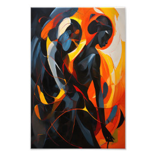 Elegante Abstrakte Silhouette im Fiery Tones Fotodruck