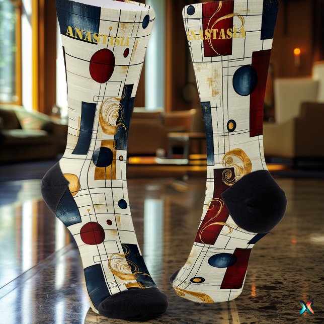Elegante Abstrakte Socken mit geometrischem Retro- (Von Creator hochgeladen)