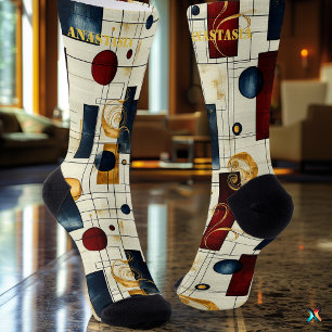 Elegante abstrakte Socken mit retro-geometrischem