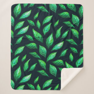 Elegante abstrakte Tinte gemaltes grünes Sherpadecke