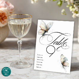 Elegante abstrakte Tinten-Schmetterlinge in Pastel Tischnummer