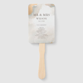 Elegante Abstrakte Wasserfarben-Hochzeit Fächer