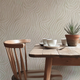 Elegante Abstrakte Waves Wallpaper Peel & Stick Tapete