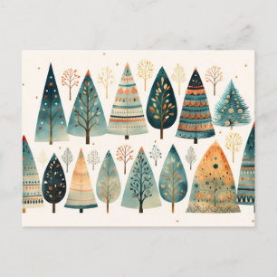 Elegante abstrakte Weihnachtsbäume Postkarte