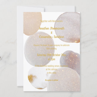 ELEGANTE ABSTRAKTE WEISSE GOLDWÄSCHE EINLADUNG