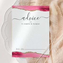 Elegante Achat-Rosa-Gold-Hochzeit Hinweiskarte