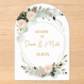 Elegante Acryl-Bogen moderne Hochzeitseinladung Acryleinladungen