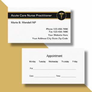Elegante Acute Care Nurse Practitioner Terminkarte