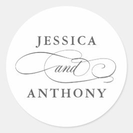 Elegante Affäre mit Paarnamen Runder Aufkleber