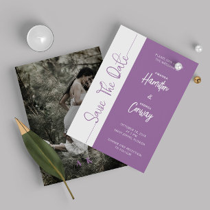 Elegante African Violet Save the Date Wedding Einladung