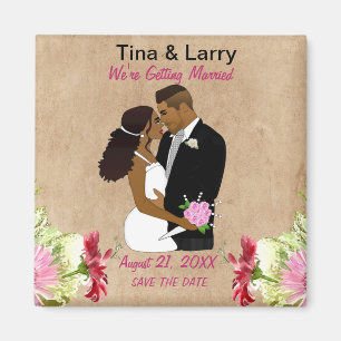 Elegante Afrikanische Amerikanische Braut & Groom  Magnet