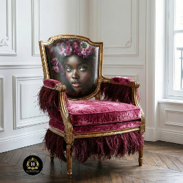 Elegante afrikanische Frau Burgund Blumendekoupage Seidenpapier