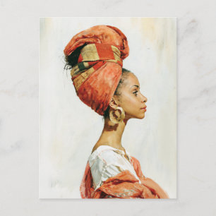 Elegante afrikanische Frauenporträt Postkarte