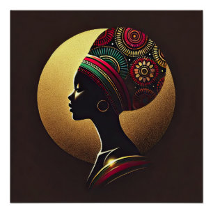 Elegante afrikanische Portrait-Illustration Poster