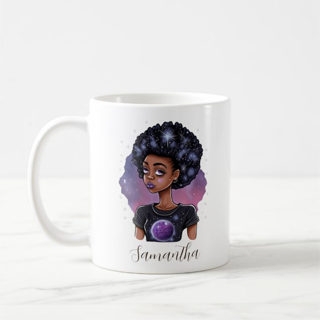 Elegante Afro-Frau Kaffeetasse (Links)