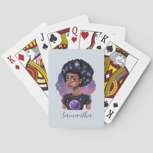 Elegante Afro-Frau Spielkarten (Rückseite)