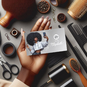 Elegante Afro-Frisur-Salon Moderne Stylist-Brandin Visitenkarte