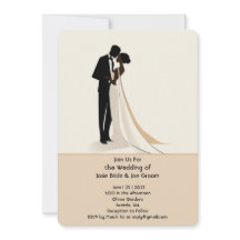 Elegante afroamerikanische Hochzeitseinladung