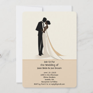 Elegante afroamerikanische Hochzeitseinladung Einladung