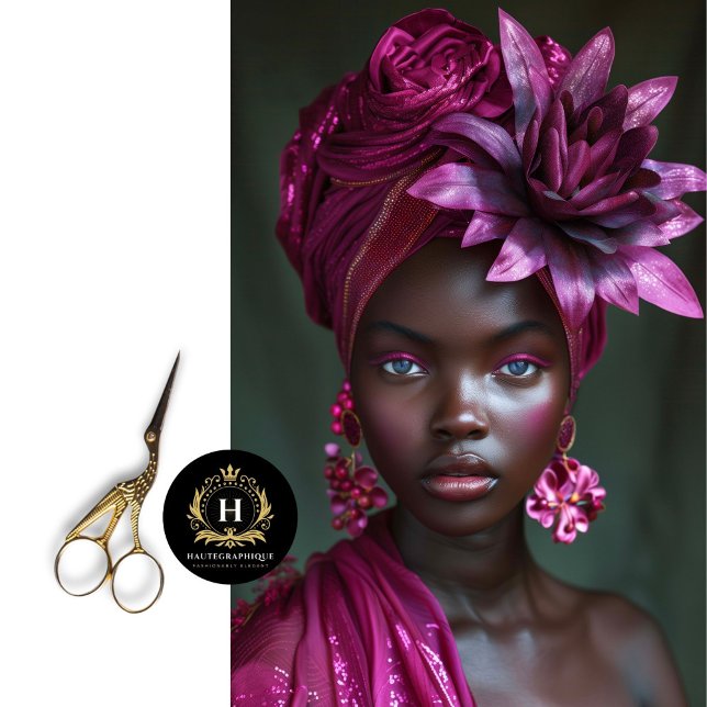 Elegante afroamerikanische Lila Blumendekoupage Seidenpapier (Von Creator hochgeladen)