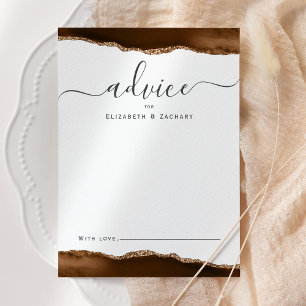 Elegante Agat-Mocha-Braun-Gold-Hochzeit Hinweiskarte