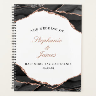 Elegante Agate Schwarz-weiße Rose Planer