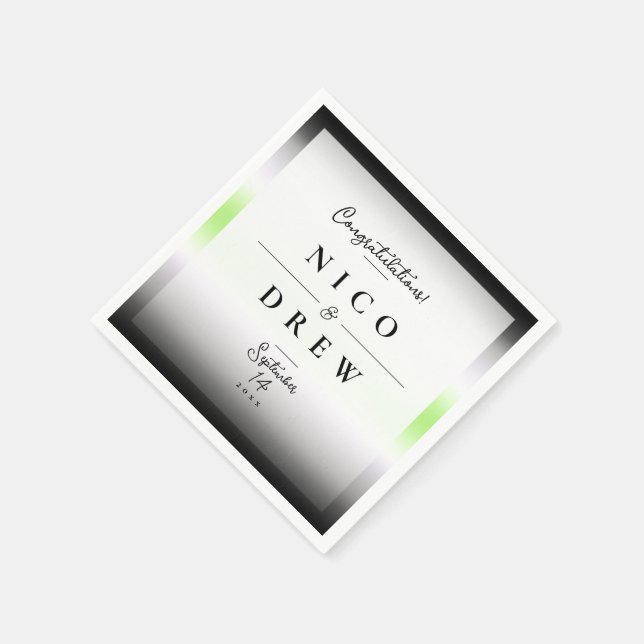 Elegante Agender Pride Wedding Serviette (Ecke)