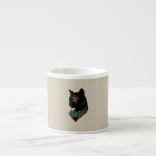 Elegante ägyptische schwarze Katze Espresso-Tasse Espressotasse
