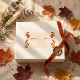 Elegante Ahornblätter-Hochzeit im Herbst Adressaufkleber
