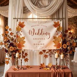 Elegante Ahornblätter-Hochzeit im Herbst Banner