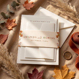 Elegante Ahornblätter-Hochzeit im Herbst Einladungsbanderole